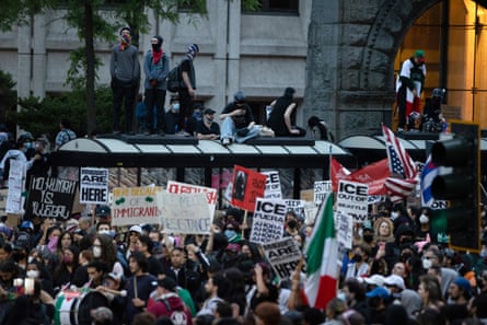 people protest outside