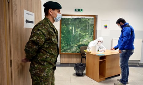 Coronavirus testing in Oravský Podzámok, Slovakia, last week.