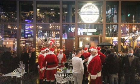 Christmastime at All Bar One in London’s Leicester Square.