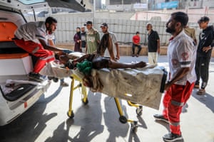 Ambulances transport wounded people