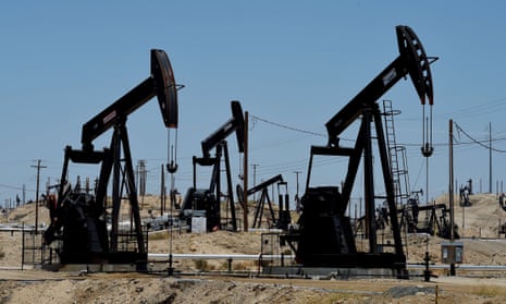 (FILES) This June 24, 2015 file photo shows pumping Jacks at the Chevron section of the Kern River Oil Field near Bakersfield, California.  US crude oil closed nearly nine percent higher August 31, 2015 as the government lowered its domestic crude production estimate and OPEC signaled concern about multi-year low prices. US benchmark West Texas Intermediate for October delivery jumped $3.98 (8.8 percent) to $49.20 a barrel on the New York Mercantile Exchange. It had rebounded more than 11 percent over the five previous sessions, its biggest increase in four and a half years.  AFP PHOTO / MARK RALSTON / FILESMARK RALSTON/AFP/Getty Images