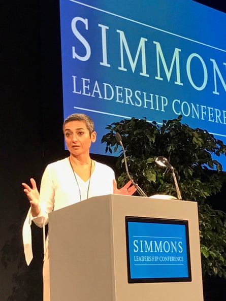 Zainab Salbi speaking at Simmons Leadership Conference