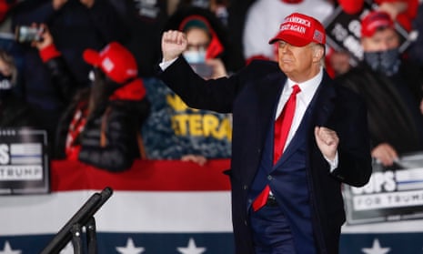 Trump at a rally in Janesville, Wisconsin in October 2020.