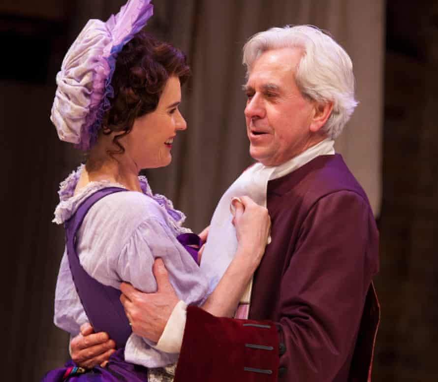 Justine Mitchell and Nicholas Le Prevost in Love for Love in 2015 at the Swan theatre, Stratford-upon-Avon