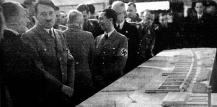 Hitler inspects a model of the Proro holiday camp.