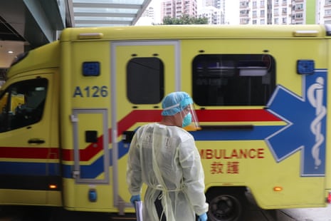 Covid: Johnson sent police party questionnaire; anti-vaccine mandate protests hit Australia and New Zealand – as it happened 2 A health care worker outside a Covid-19 testing centre in Hong Kong.