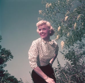 Doris Day portrait in a garden, circa 1962