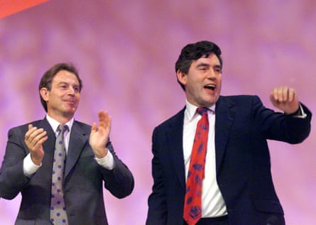 Tony Blair applauds Gordon Brown’s speech at the 1999 Labour conference.