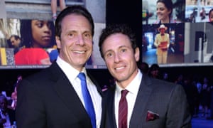 Andrew Cuomo with his brother Chris, right, who has tested positive for Covid-19.
