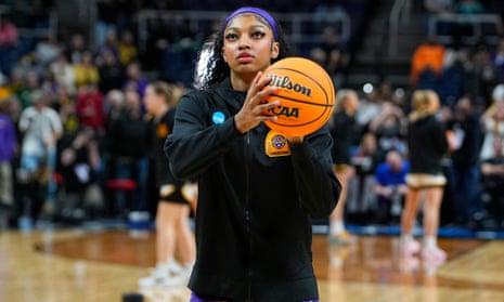 LSU’s Angel Reese warms up before the game against the Iowa Hawkeyes in the 2024 NCAA Tournament at MVP Arena