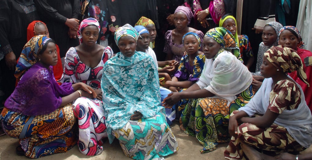 Schoolgirls from Chibok who escaped from Boko Haram, May 2014. 