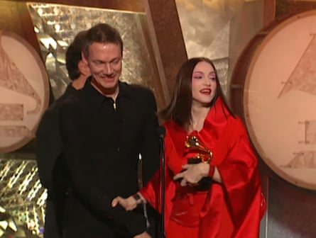 William Orbit and Madonna after winning awards for Ray of Light at the Grammys in 1998.