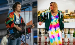 Harry Styles in his Loewe cardy and Busy Philipps wearing tie-dye by Dannijo.