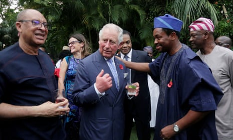 Britain’s Prince Charles addressed a reception at the Deputy high commissioner’s residence in Lagos.