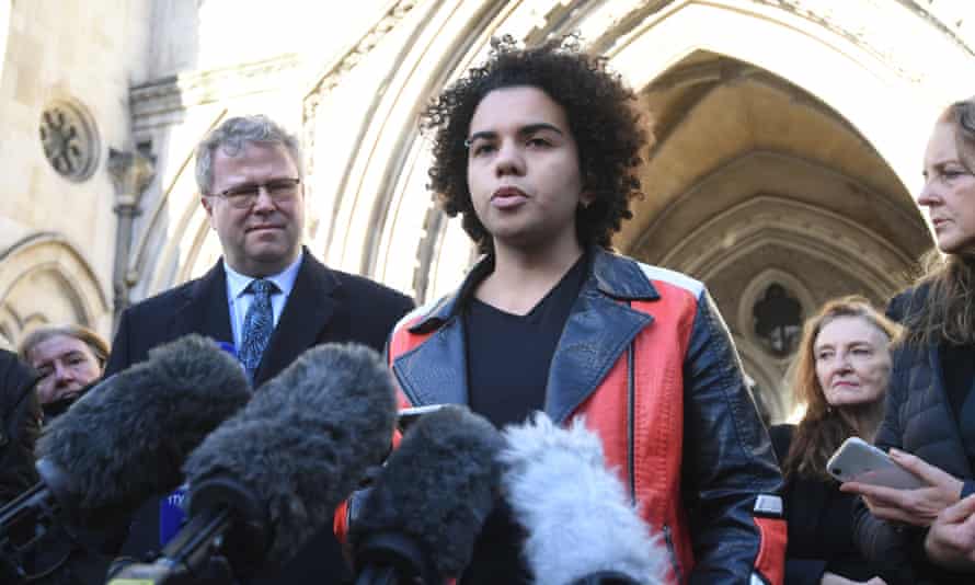 Keira Bell outside the high court after its recent ruling on puberty blockers.