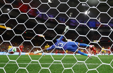 Australia's Connor Metcalfe scores their second goal