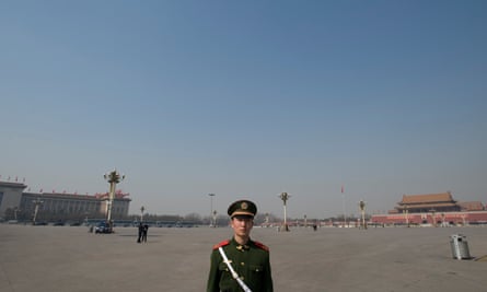Tiananmen Square in 2008, emptied of people for the National People’s Congress.
