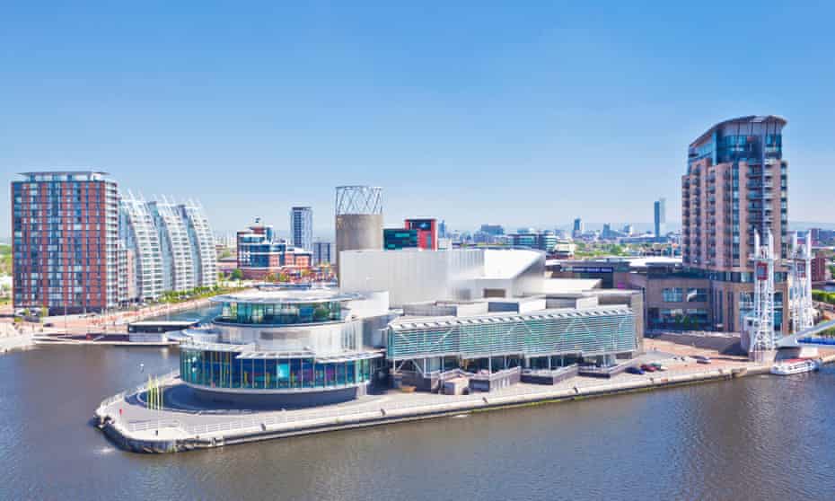 The Lowry centre and apartments at Salford quays.
