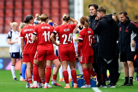 Gareth Taylor gives his Liverpool players instructions