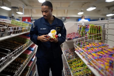 Jesse Quaye shops at the ship’s store.