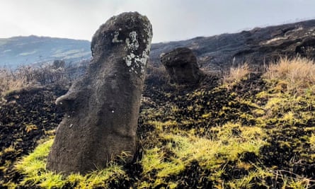 The area around the Rano Raraku volcano, a Unesco world heritage site, was reportedly the most affected.