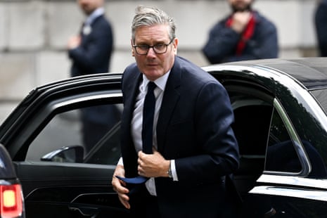 Keir Starmer arriving at St Paul's Cathedral this morning for the service to commemorate the 20th anniversary of the 7/7 attacks.