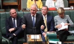 The Prime Minister Malcolm Turnbull during question time in the house of representatives in parliament house, Canberra this afternoon, Wednesday 16th August 2017. Photograph by Mike Bowers. Guardian Australia