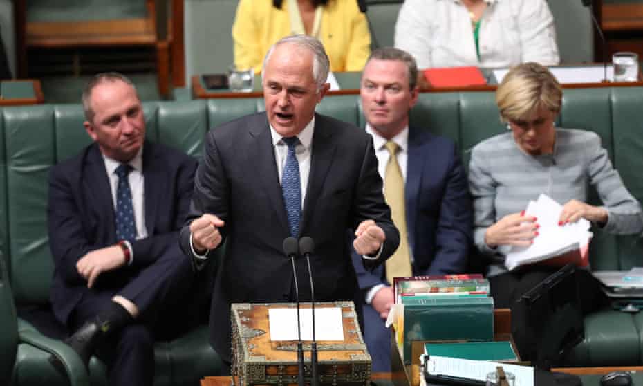 The Prime Minister Malcolm Turnbull during question time in the house of representatives in parliament house, Canberra this afternoon, Wednesday 16 August 2017. 