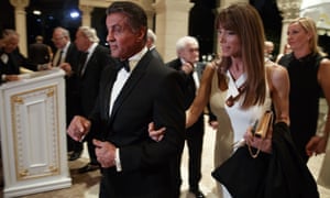 Sylvester Stallone, Jennifer FlavinActor Sylvester Stallone, left, and his wife Jennifer Flavin arrive at Mar-a-Lago. (AP Photo/Evan Vucci)