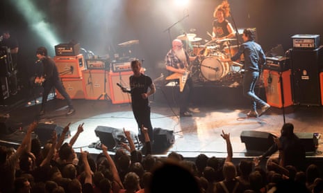 Eagles of Death Metal performing on 13 November at the Bataclan concert hall in Paris a few moments before the attack.