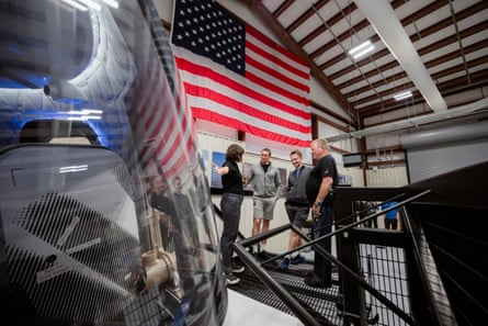 Chris Boshuizen on board Jeff Bezos’ Blue Origin New Shepard rocket, 13 October, 2021.