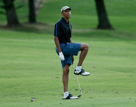 Playing golf in Hawaii, December 2014