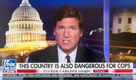 Tucker Carlson in the Fox News studio