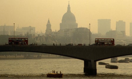 Waterloo Bridge, London, in smog