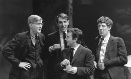 Jonathan Miller, right, in Beyond the Fringe, with, from left: Alan Bennett, Peter Cook and Dudley Moore.