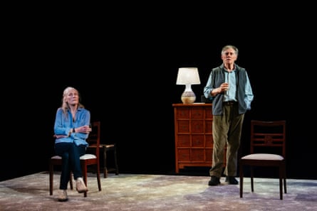 Grows more surreal … Geraldine James and Gabriel Byrne in 45 Years, designed by James Cotterill.