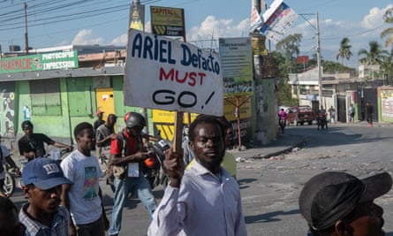 Haitians protest in Port-au-Prince to demand Ariel Henry’s resignation.