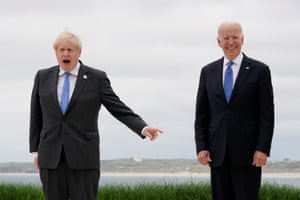 Johnson poses with Biden