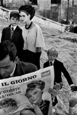 1962, Roma, Italy, for HB, italian high fashion with Deborah Dixon on the steps of Piazza di Spagna