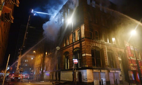 Firefighters at work in Manchester's Chinatown