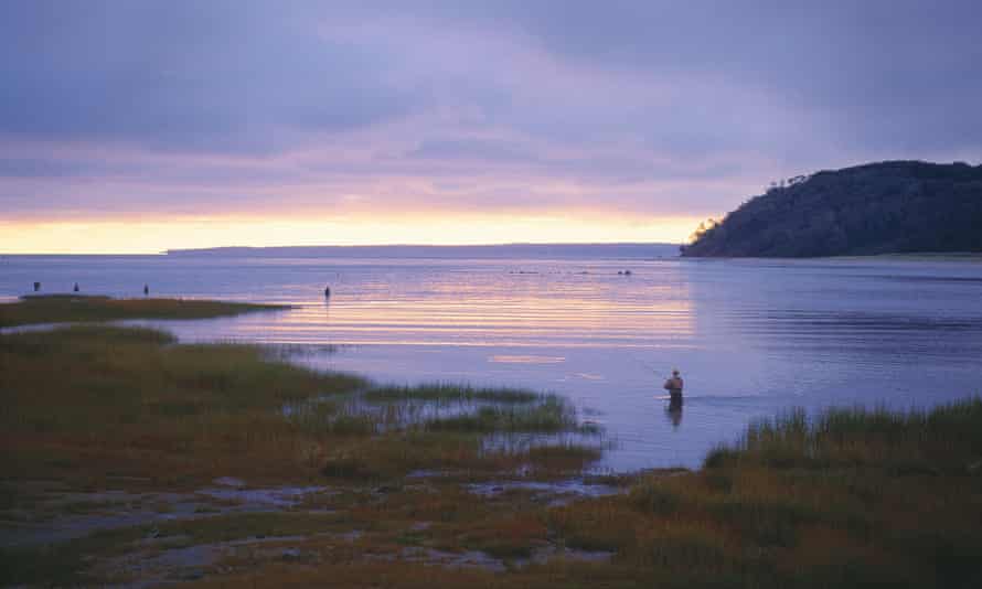 Fishing at the mouth of the Ipswich River in Massachusetts.