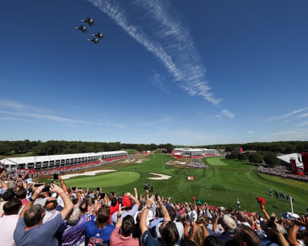 Crowds at Bethpage golf course.