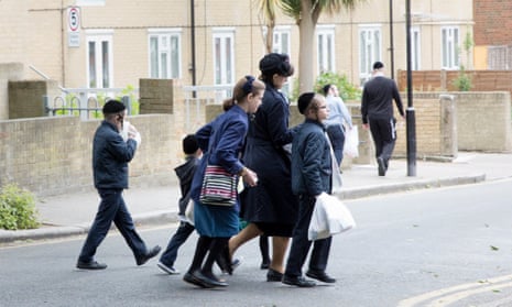 Children on the way to their ultra-Orthodox Jewish school in north London