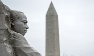 The Martin Luther King Jr memorial in Washington DC, seen the morning of MLK Day on 16 January.