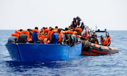 A rescue operation in the Mediterranean in August.