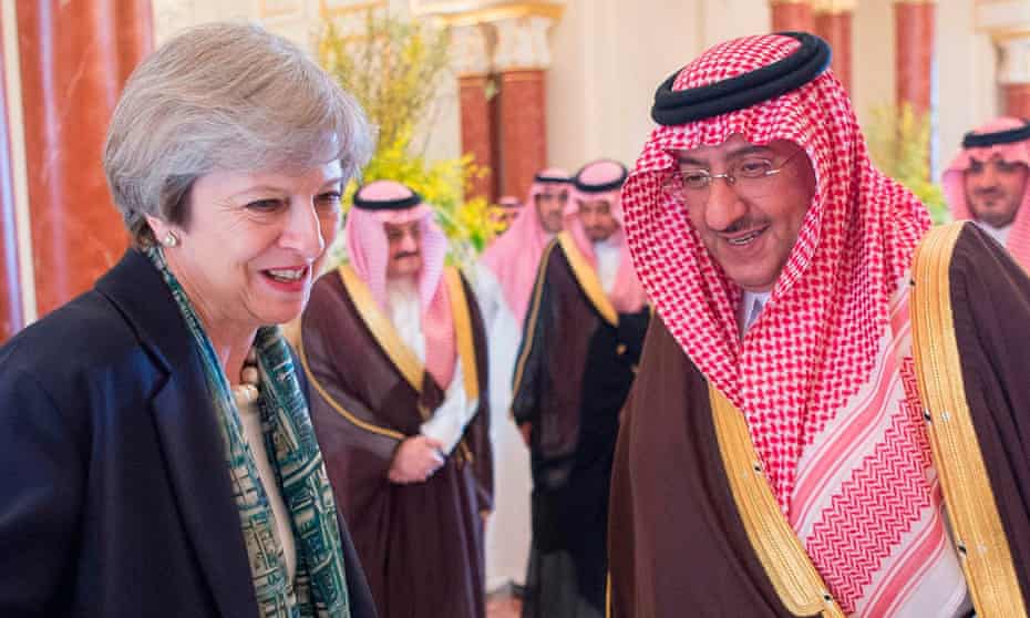 Theresa May with crown prince Muhammad bin Nayef during her visit to Saudi Arabia in April