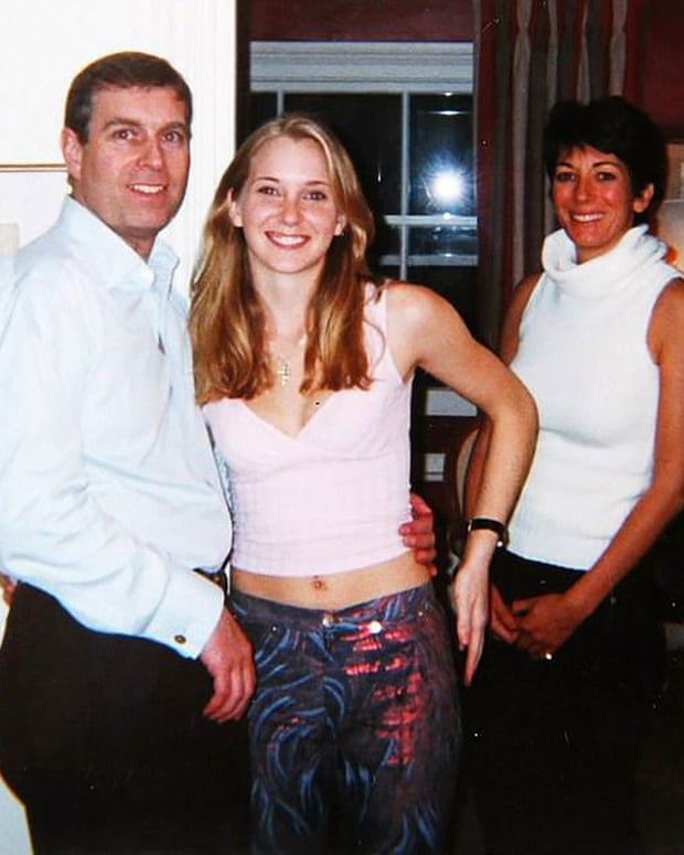 Prince Andrew, Virginia Giuffre and Ghislaine Maxwell in 2001.