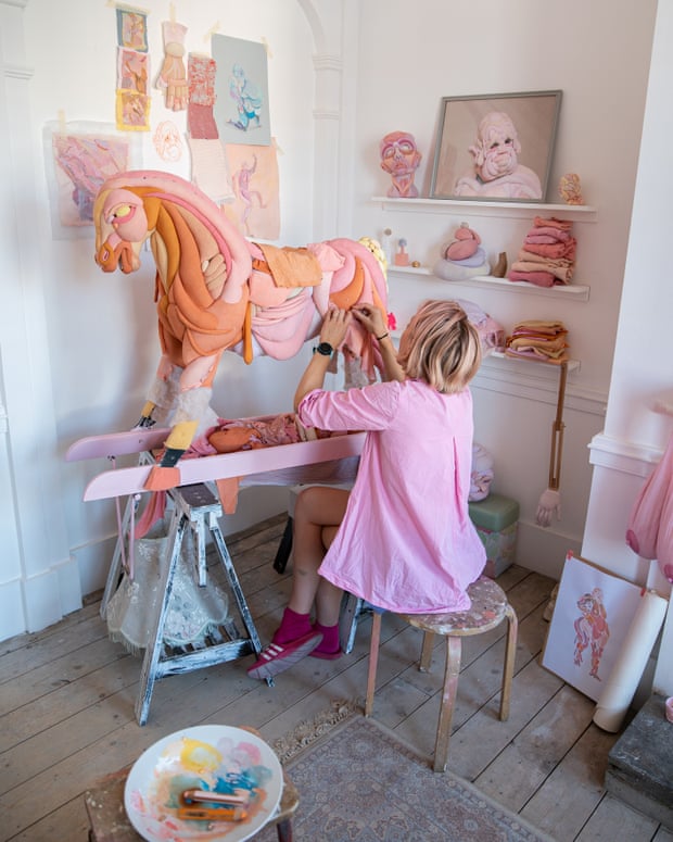 Artist Daisy May Collingridge at work in Sarabande’s Tottenham High Road Studios B