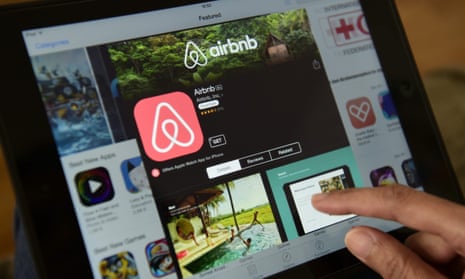 Airbnb website being used on a tablet