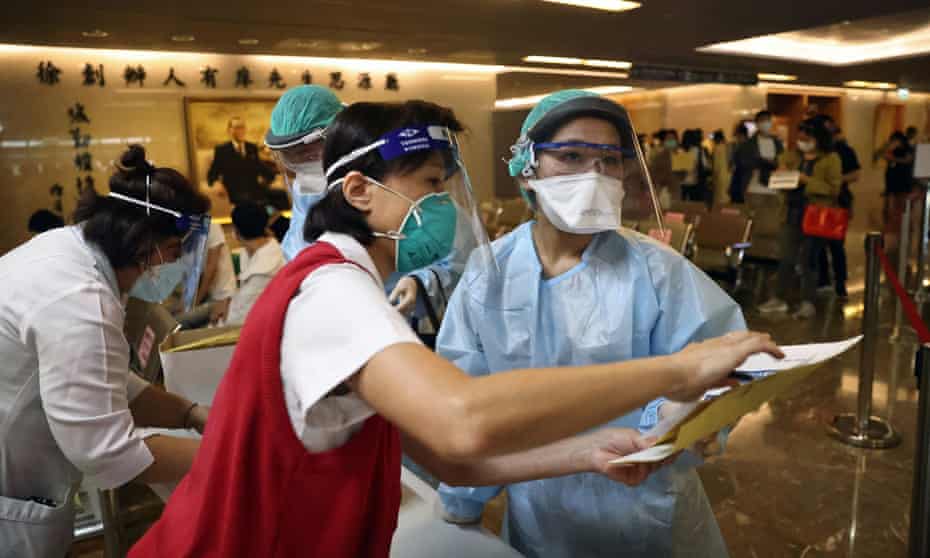 A vaccination session for medical workers in New Taipei City, Taiwan, in May.